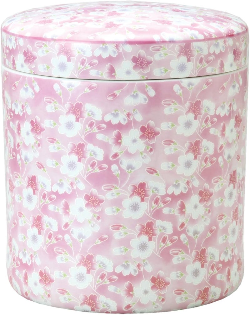 【埼玉県川越市葬儀セレモニーサロン】ピンクの花々が散りばめられた骨壺