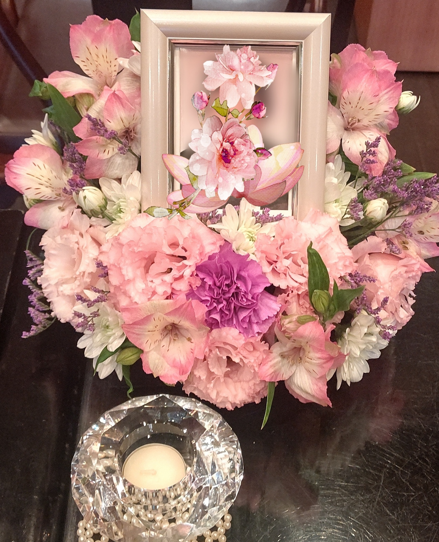 【埼玉県川越市葬儀セレモニーサロン】生花祭壇・生花アレンジ　手札用アレンジ